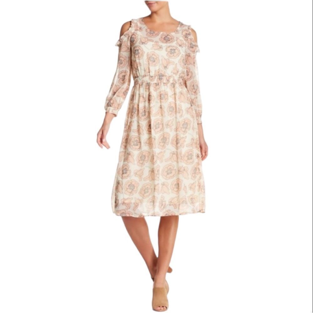 NWT Lucky Brand Floral Long Sleeve Cold Shoulder Date Night Dress PLUS Size 2X